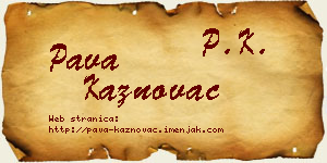Pava Kaznovac vizit kartica
